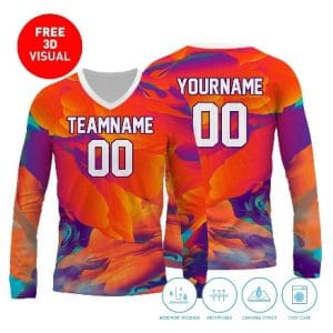 150GSM Mesh Jersey Long Sleeve V- neck