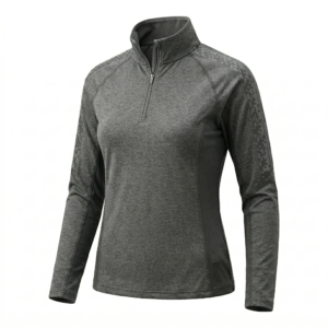 Long Sleeve Equestrian Shirt with Zipper Front and Tailored Fit for Custom Refined Riding Apparel
