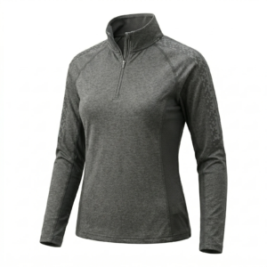 Long Sleeve Equestrian Shirt with Zipper Front and Tailored Fit for Custom Refined Riding Apparel